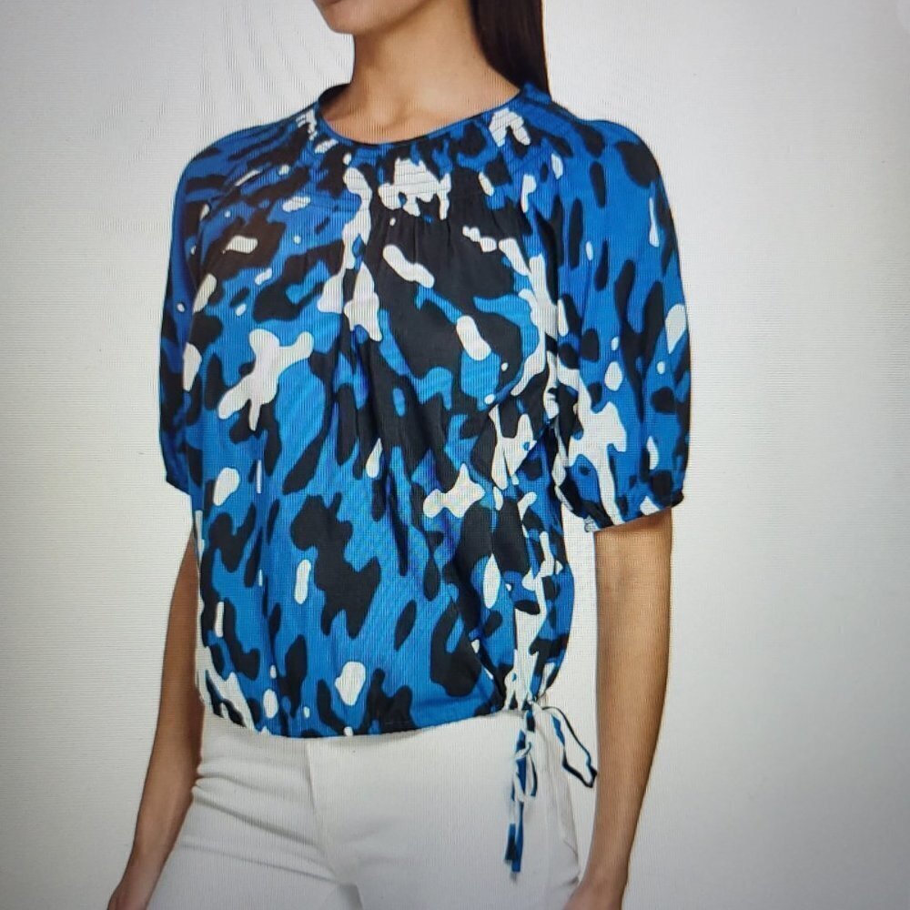 Calvin Klein Women's Plus Size 3/4th Puff Sleeve Blouse Size Medium NWT